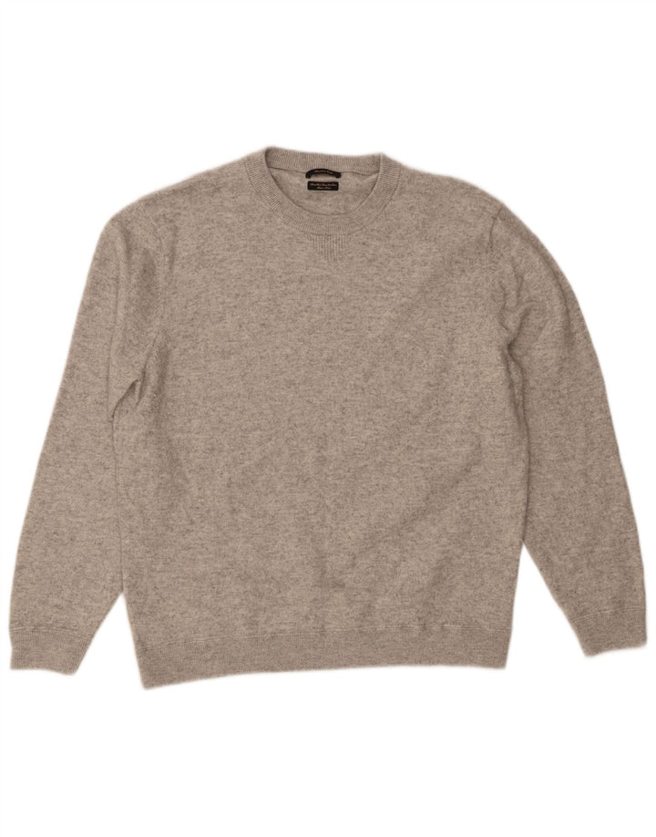 Maglione maglione girocollo da uomo Massimo Dutti 2XL lana screziata grigia