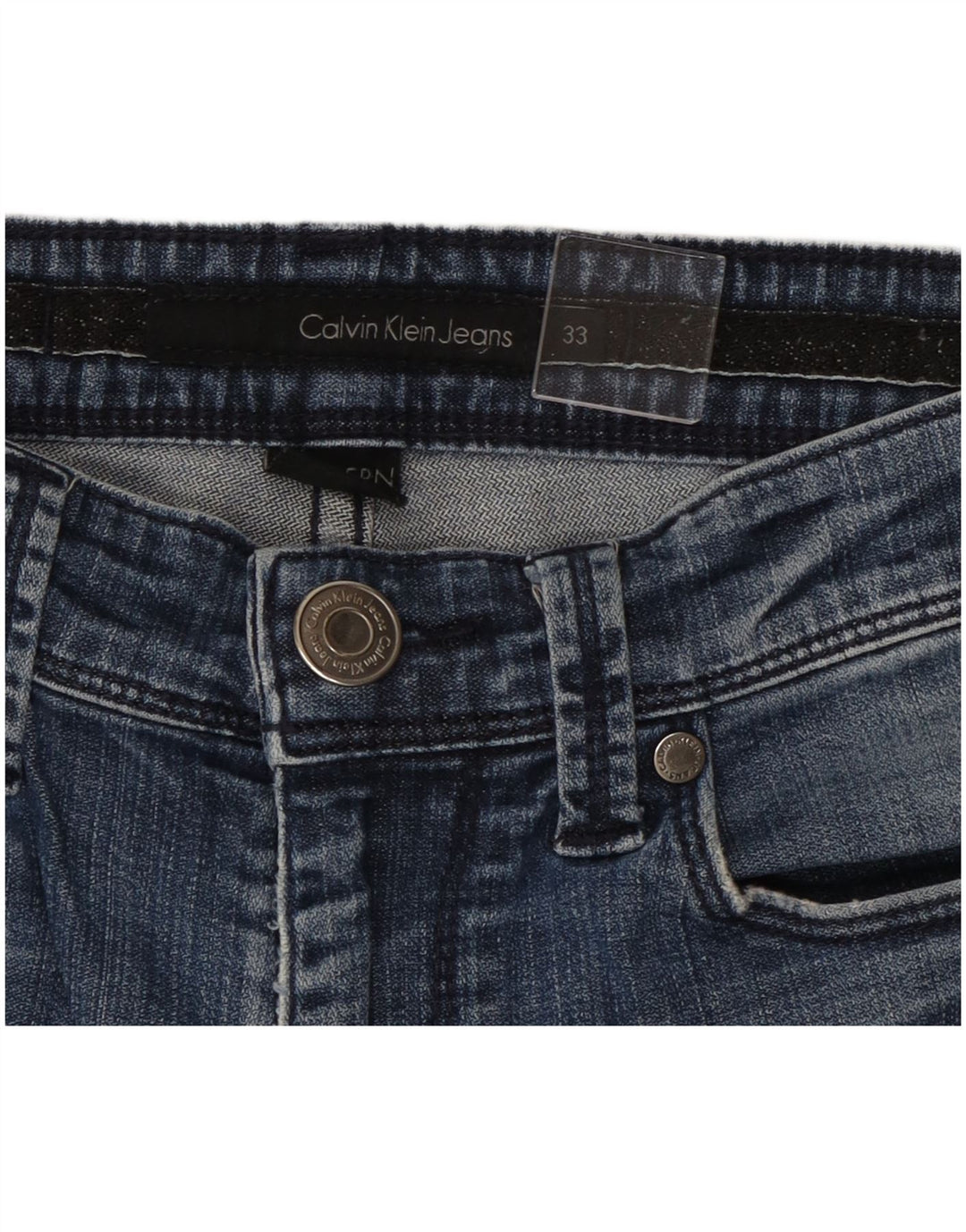 Jeans bootcut invecchiati da donna Calvin Klein W33 L29 cotone blu