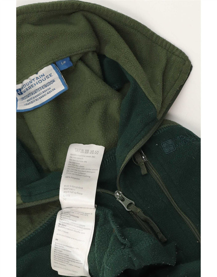 Mountain Warehouse Maglione in pile da uomo con collo e zip piccolo color block verde