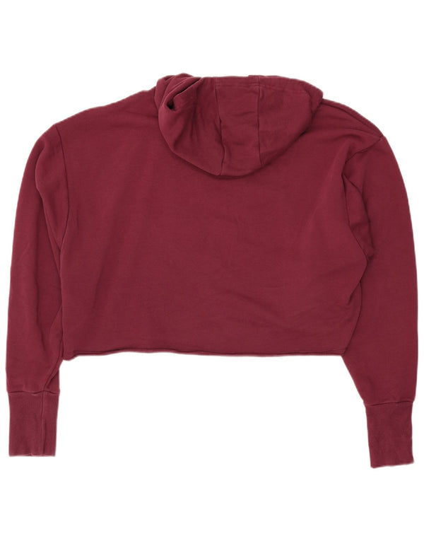 Maglione con cappuccio grafico oversize da donna ADIDAS corto UK 8/10 piccolo bordeaux