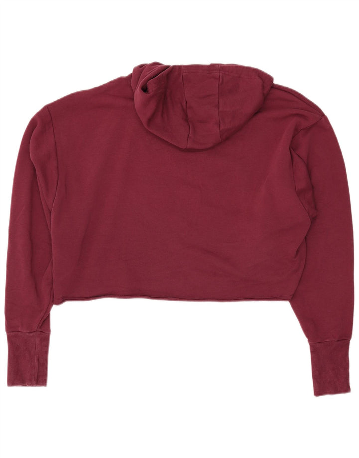Maglione con cappuccio grafico oversize da donna ADIDAS corto UK 8/10 piccolo bordeaux