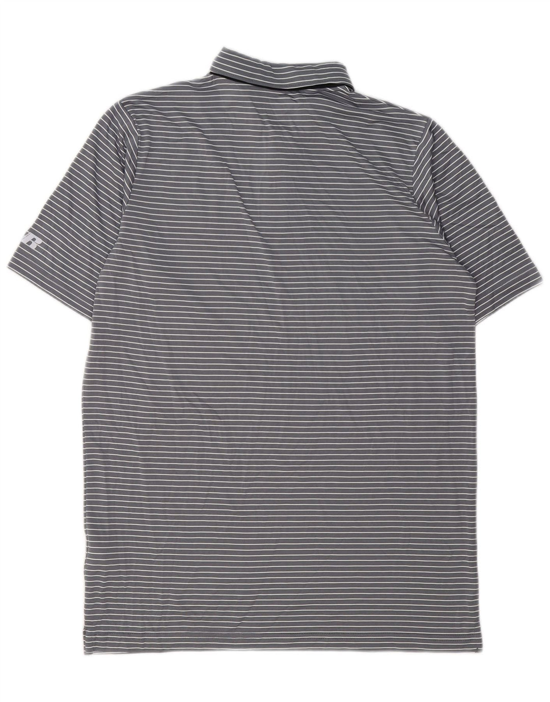Polo da uomo RUSSELL ATHLETIC UK 38/40 Poliestere a righe grigio medio