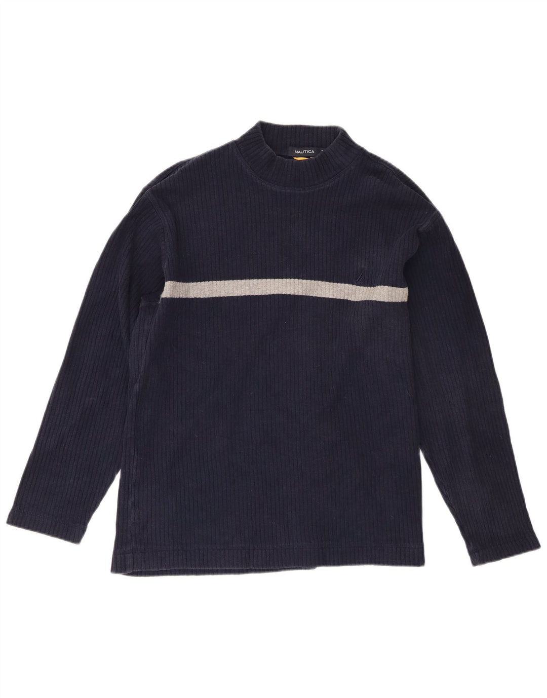 Nautica Top da uomo a maniche lunghe in cotone color block medio blu navy