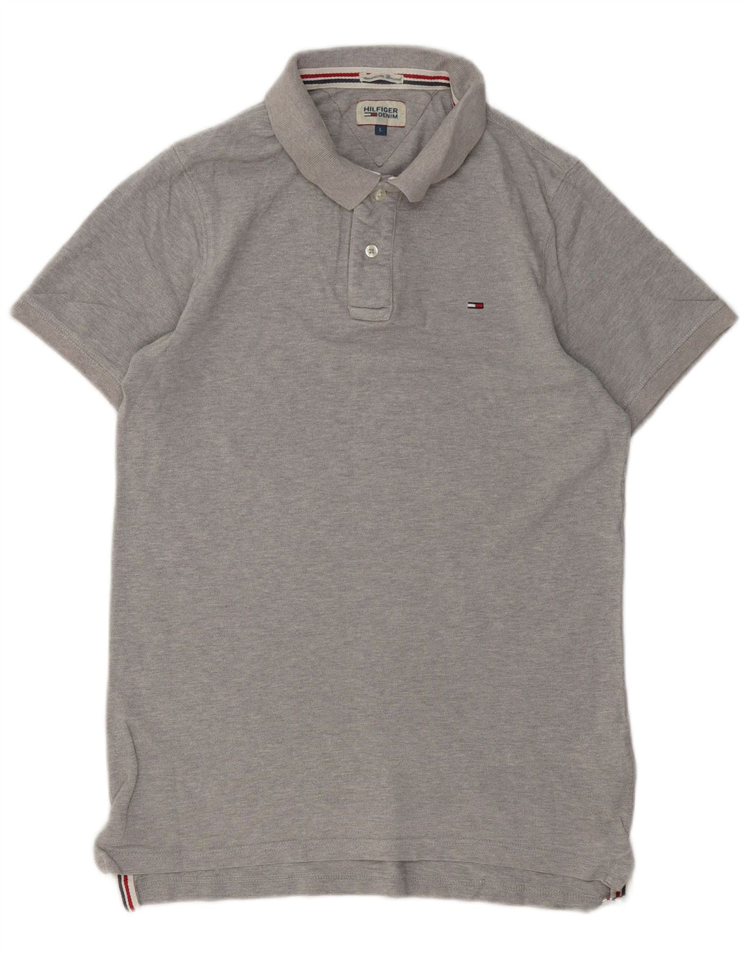 TOMMY HILFIGER Polo da uomo grande in cotone grigio