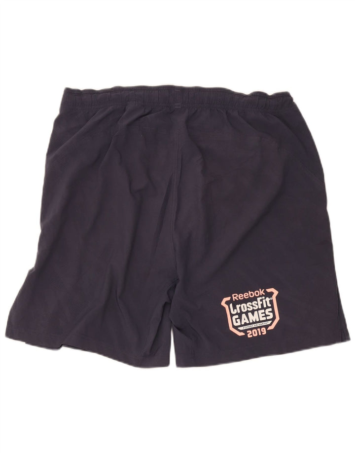 Pantaloncini sportivi Reebok Speedwick Graphic da uomo in poliestere mimetico grigio medio