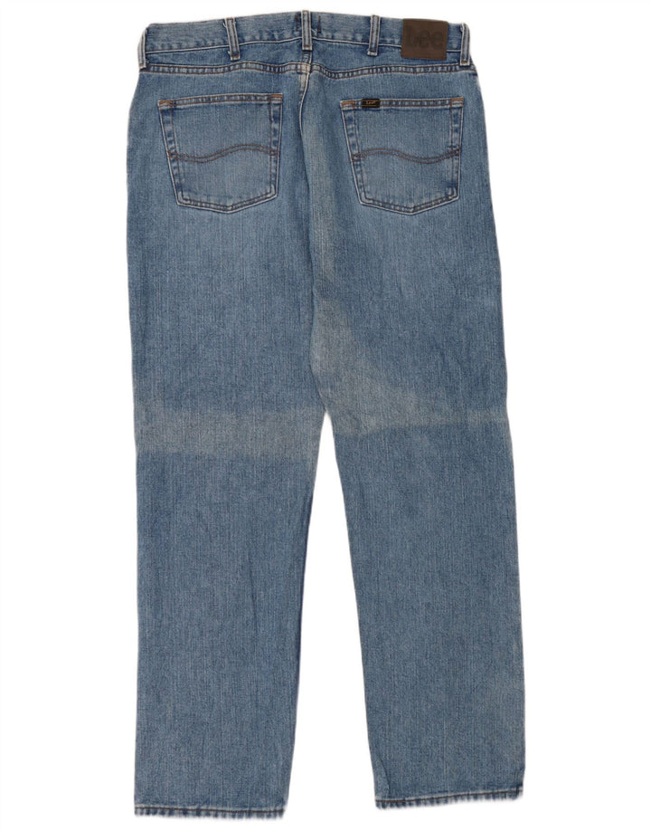 Jeans dritti da uomo vestibilità regolare LEE W35 L32 in cotone blu