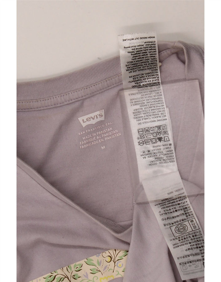 T-shirt grafica da donna Levi's Top UK 12 cotone viola medio