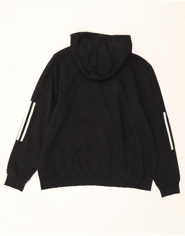 Maglione oversize con cappuccio da donna ADIDAS UK 16/18 grande cotone nero