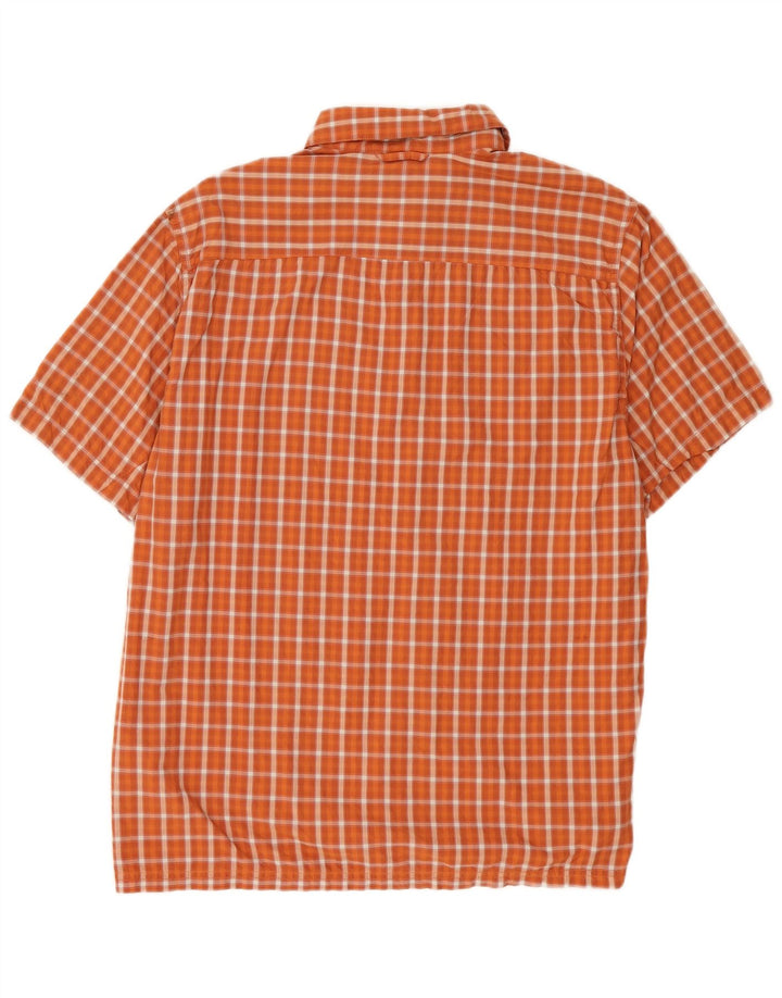 Camicia a maniche corte da uomo Columbia in nylon a quadri arancioni grandi