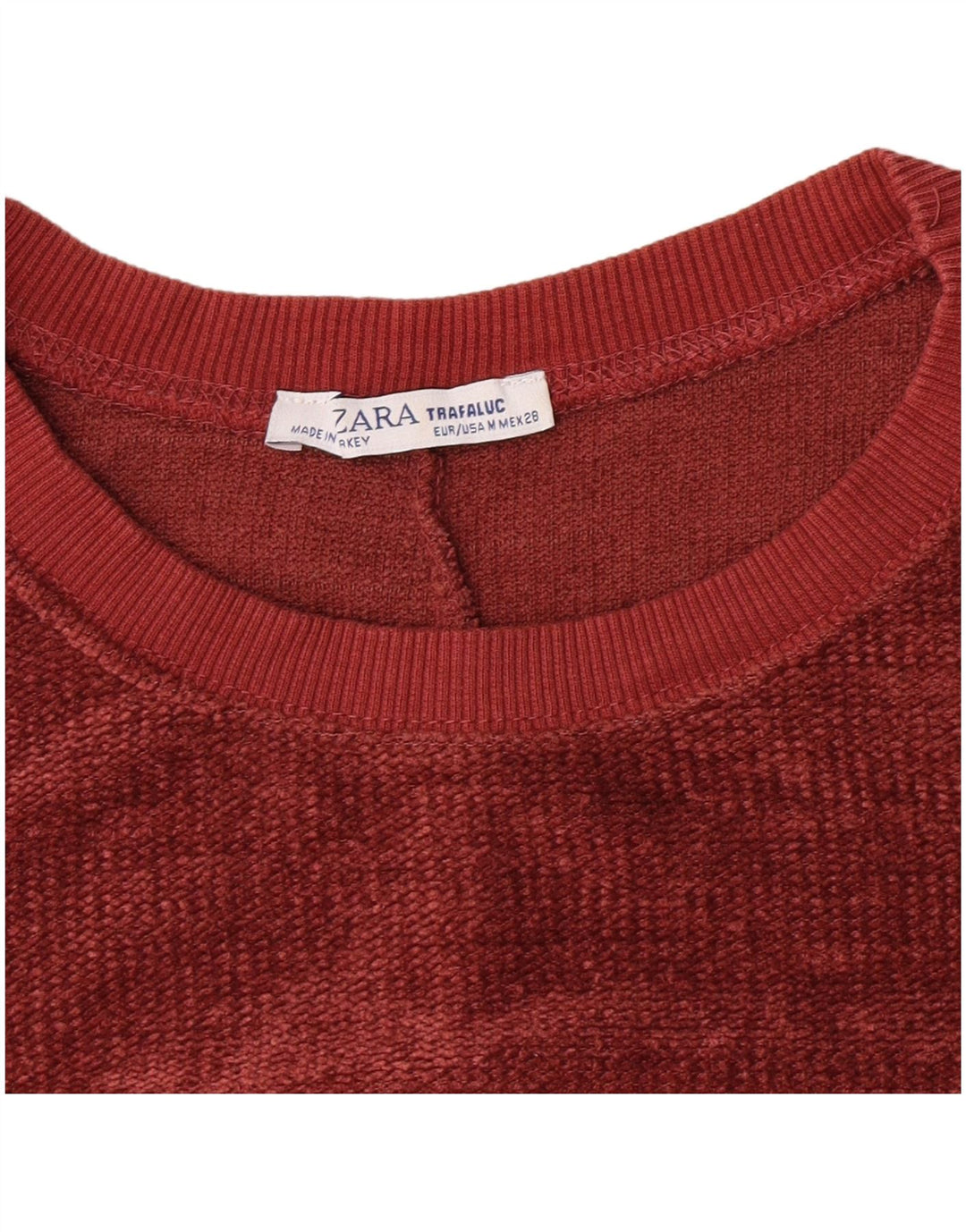 Maglione da donna in velluto corto oversize Zara da donna, UK 14, bordeaux medio