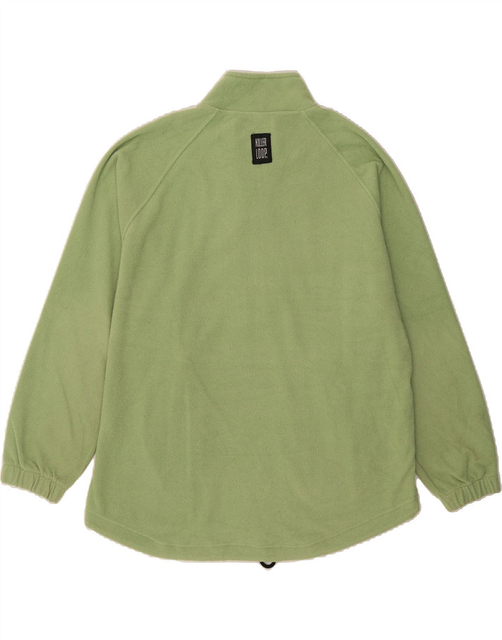 KILLER LOOP Mens Loose Fit Zip Neck Fleece Jumper Small Green Polyester Vintage Killer Loop and Second-Hand Killer Loop from Messina Hembry 