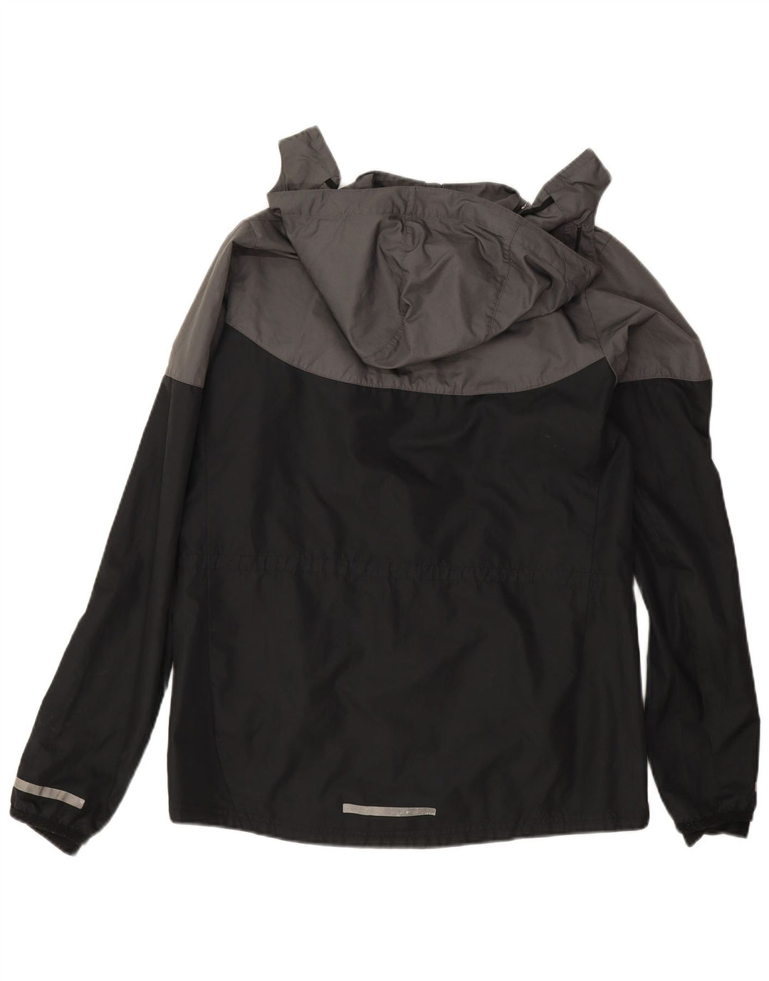 Giacca antipioggia con cappuccio Nike da donna UK 16 Large Grigio Colourblock Poliestere