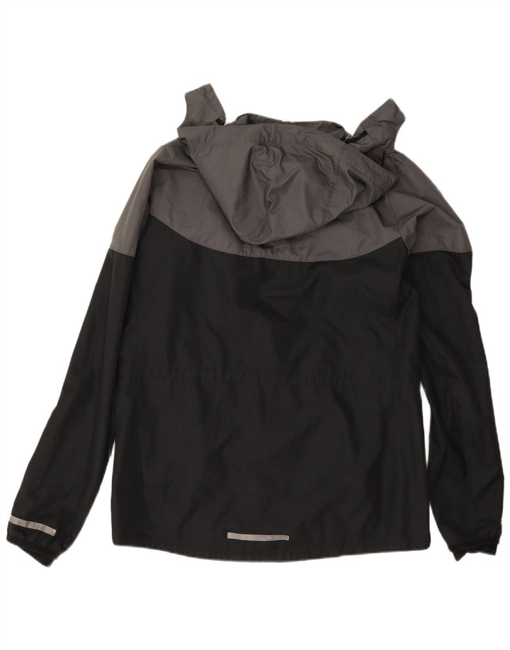 Giacca antipioggia con cappuccio Nike da donna UK 16 Large Grigio Colourblock Poliestere