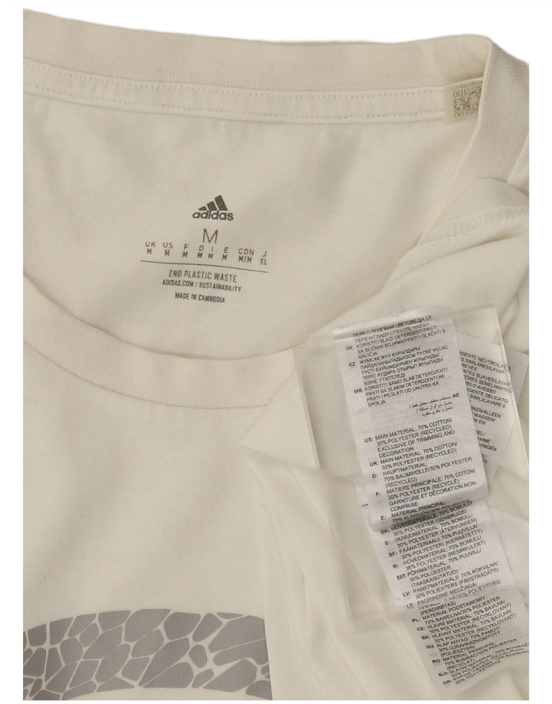 T-shirt grafica da uomo Adidas Top in cotone bianco medio