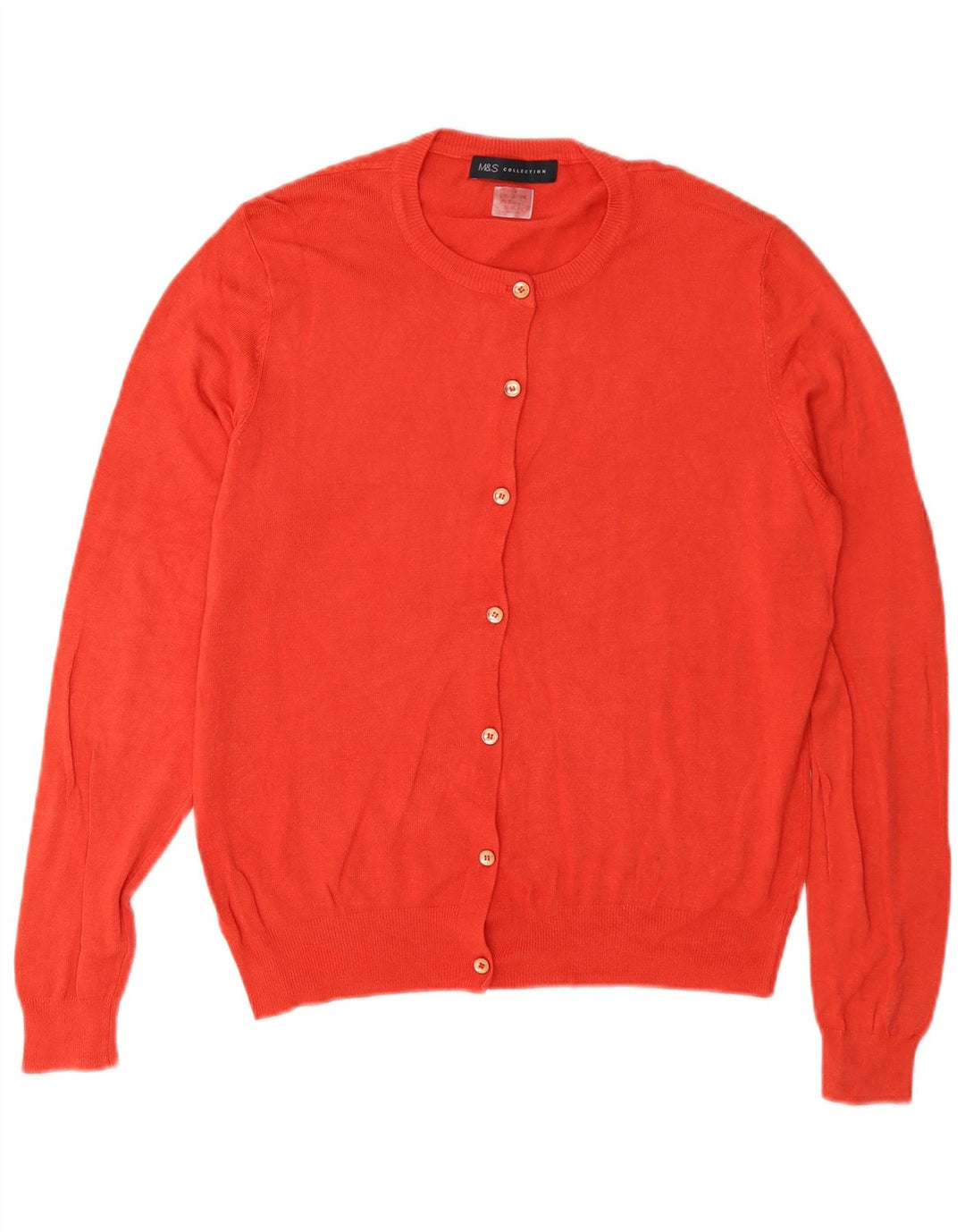Maglione cardigan vestibilità regolare da donna Marks & Spencer UK 12 cotone rosso medio