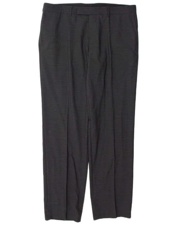 Pantaloni da abito dritti da uomo Hugo Boss W38 L34 Grigi