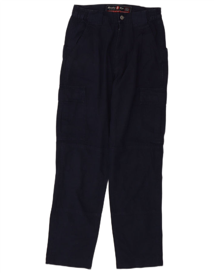 Pantaloni cargo dritti da uomo Murphy & Nye W29 L29 cotone blu navy