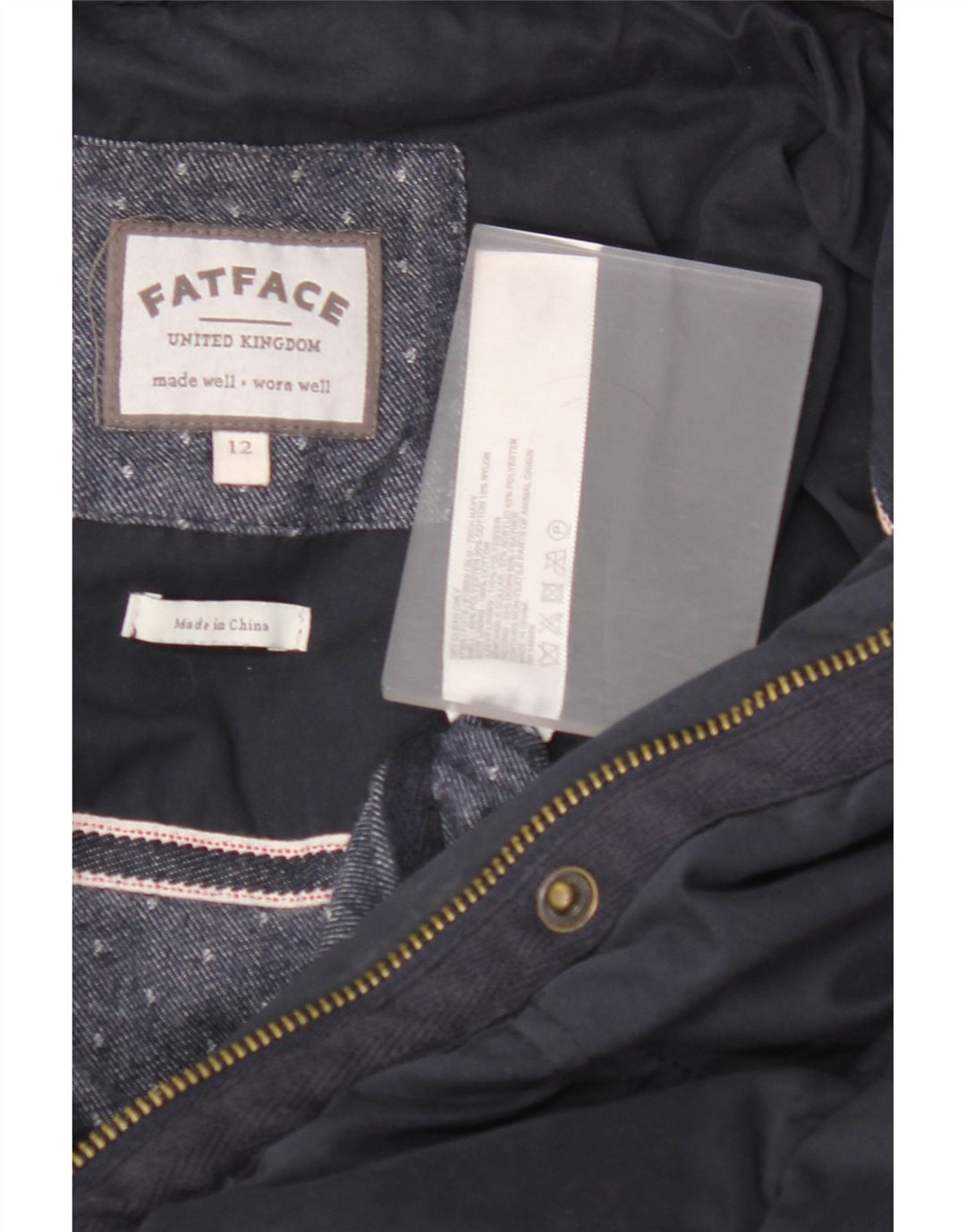 Giacca imbottita da donna FAT FACE UK 12 medio poliestere blu navy