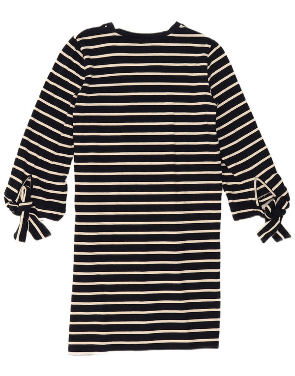 Abito maglione da donna con maniche a 3/4 Warehouse UK 8 piccolo a righe blu navy