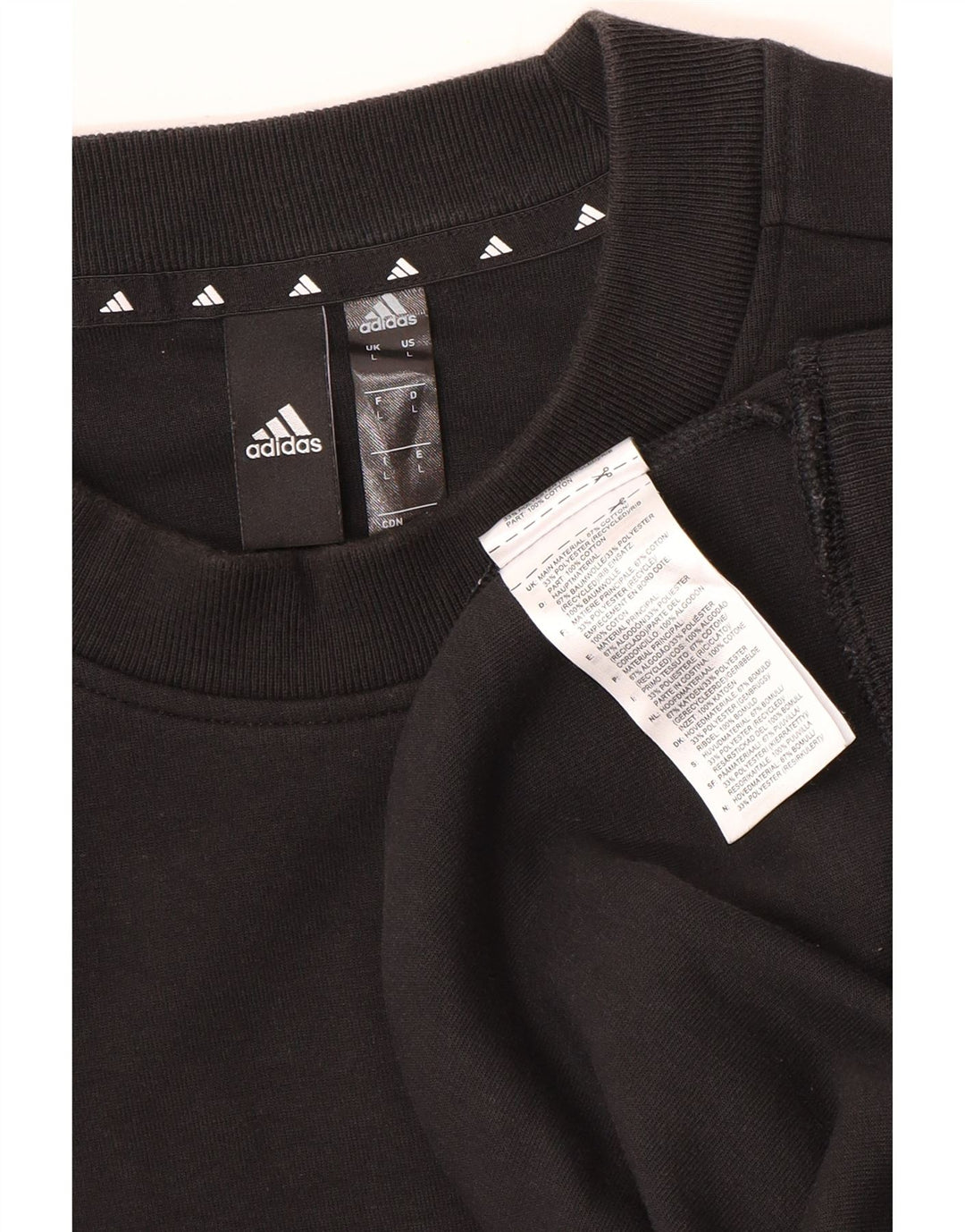 Felpa Adidas Uomo Maglione Grande Cotone Nero