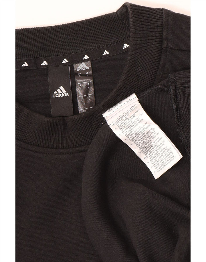 Felpa Adidas Uomo Maglione Grande Cotone Nero