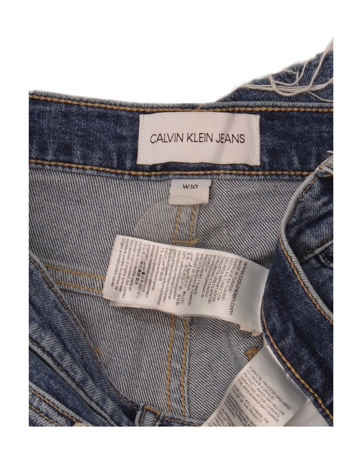 CALVIN KLEIN Pantaloncini di jeans da donna Mom Jean W30 cotone blu medio