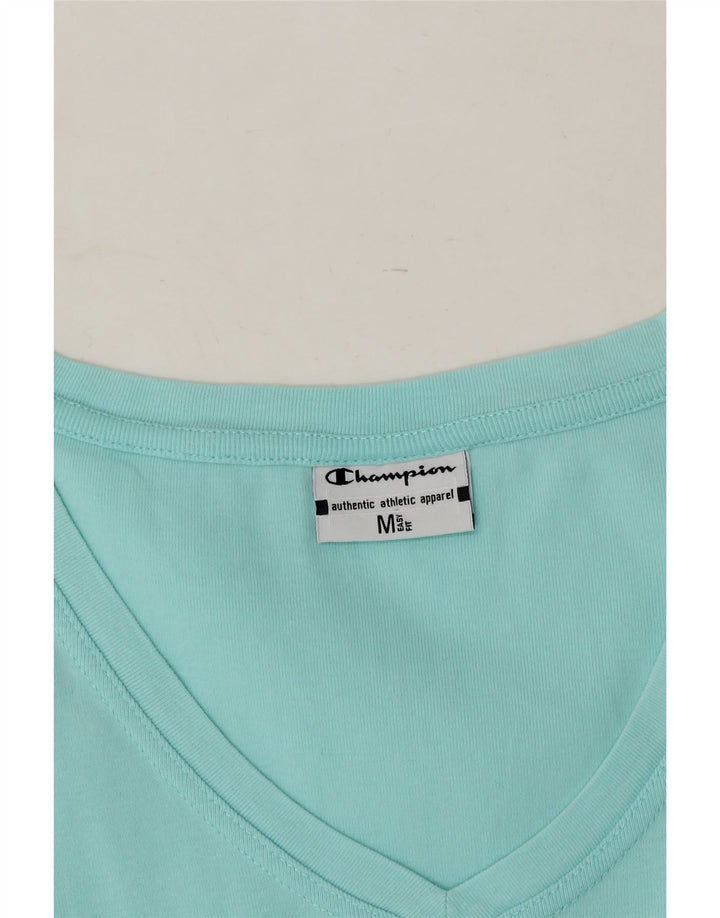 CHAMPION Womens Easy Fit Vest Top UK 12 Medium Blue Cotton Vintage Champion and Second-Hand Champion from Messina Hembry 