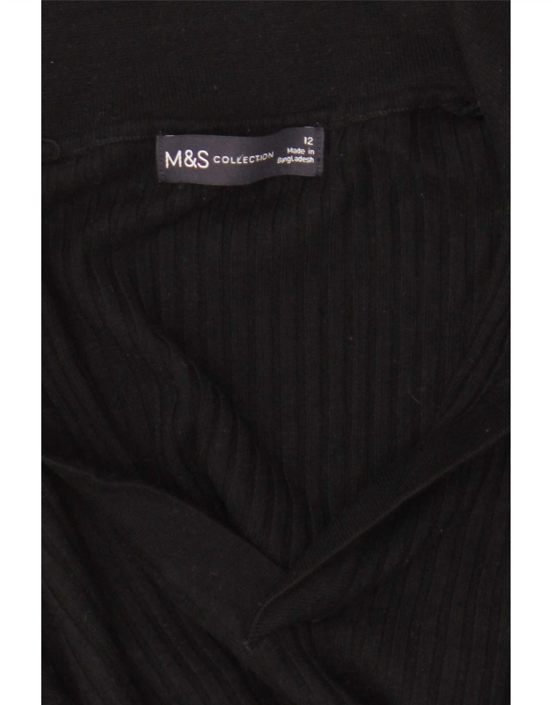Maglione corto da donna Marks & Spencer con collo a polo UK 12 medio nero