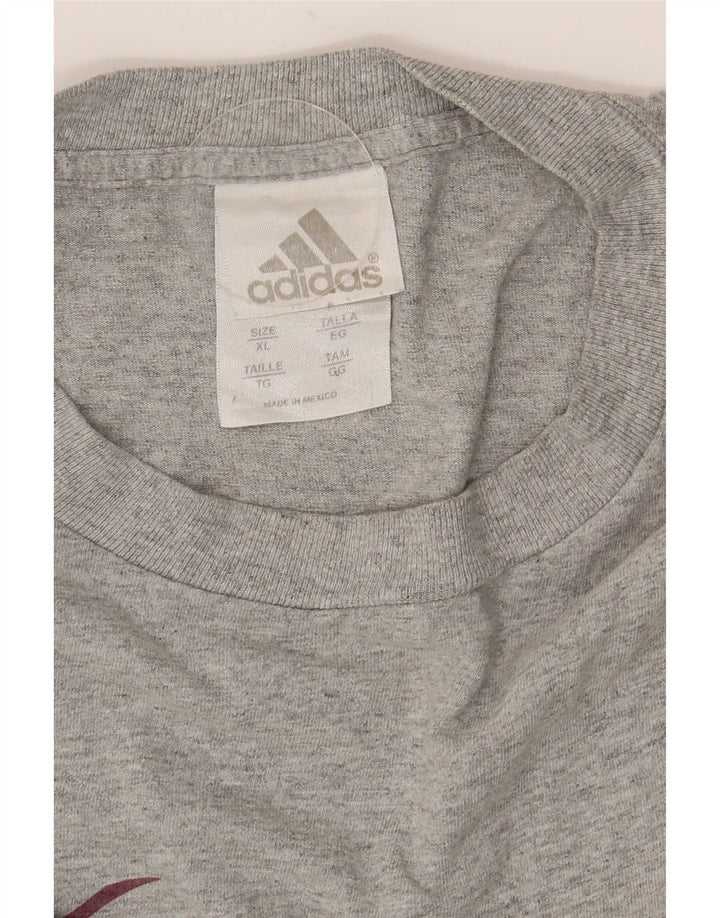 Adidas Maglietta grafica da uomo a maniche lunghe XL in cotone grigio