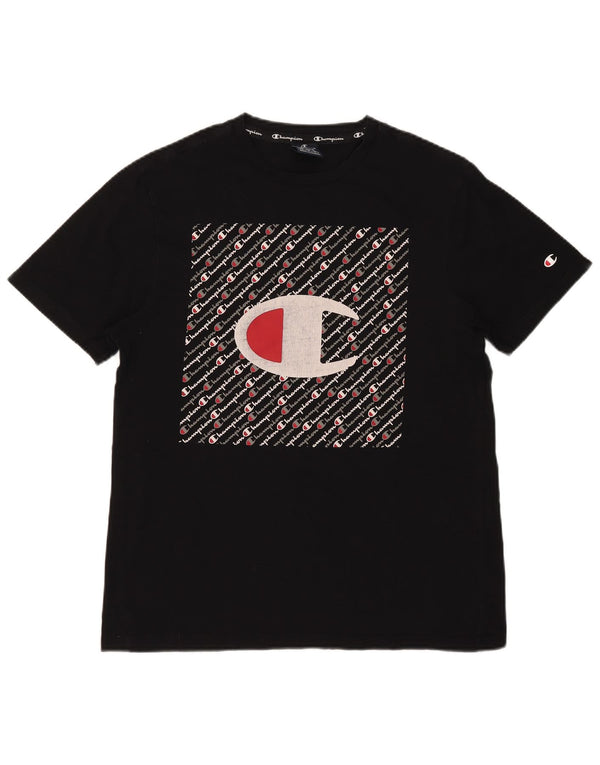 T-shirt grafica da uomo Champion Top media nera