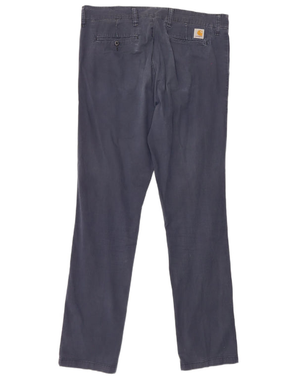 Pantaloni chino slim da uomo Carhartt W34 L34 cotone blu navy