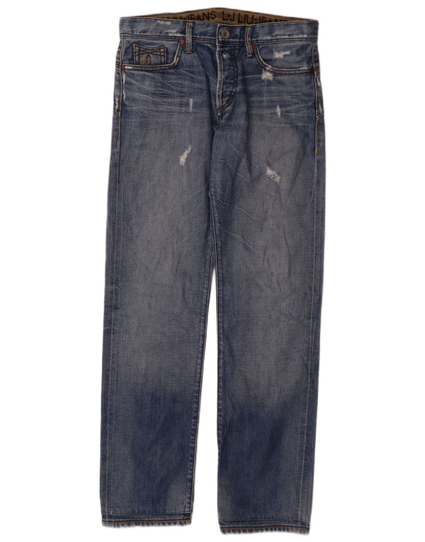 Jeans dritti invecchiati da uomo Liu Jo W32 L34 cotone blu