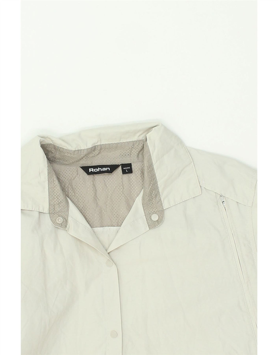 ROHAN Womens Bomber Jacket UK 14 Large Grey Cotton | Vintage Rohan | Thrift | Second-Hand Rohan | Used Clothing | Messina Hembry 
