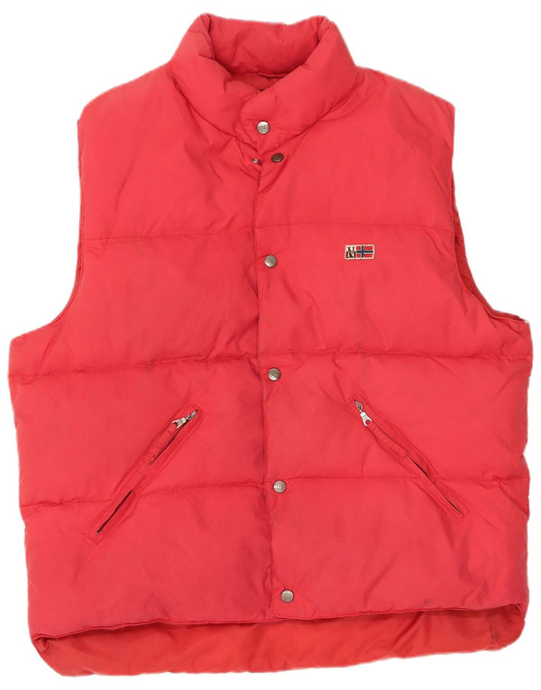 Gilet imbottito con grafica geografica da uomo Napapijri UK 44 2XL nylon rosso