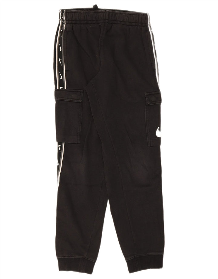 NIKE Boys Graphic Tracksuit Trousers Joggers 10-11 Years Medium Black