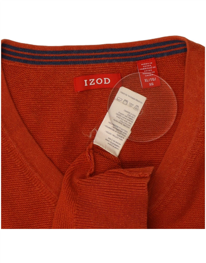 Maglione da uomo con scollo a V IZOD XL in cotone arancione