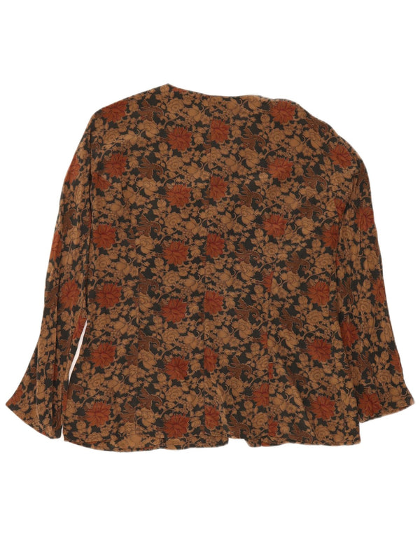 Camicetta da donna Peter Hadley IT 48 XL Seta floreale marrone