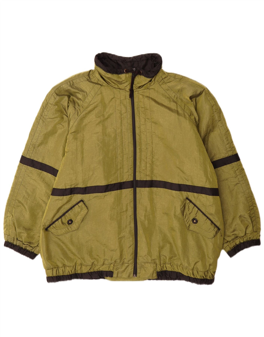 Giacca a vento vintage da uomo UK 44 2XL Poliestere color block verde