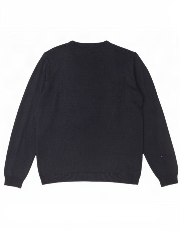 Maglione maglione con scollo a V da uomo Marks & Spencer XL blu navy acrilico