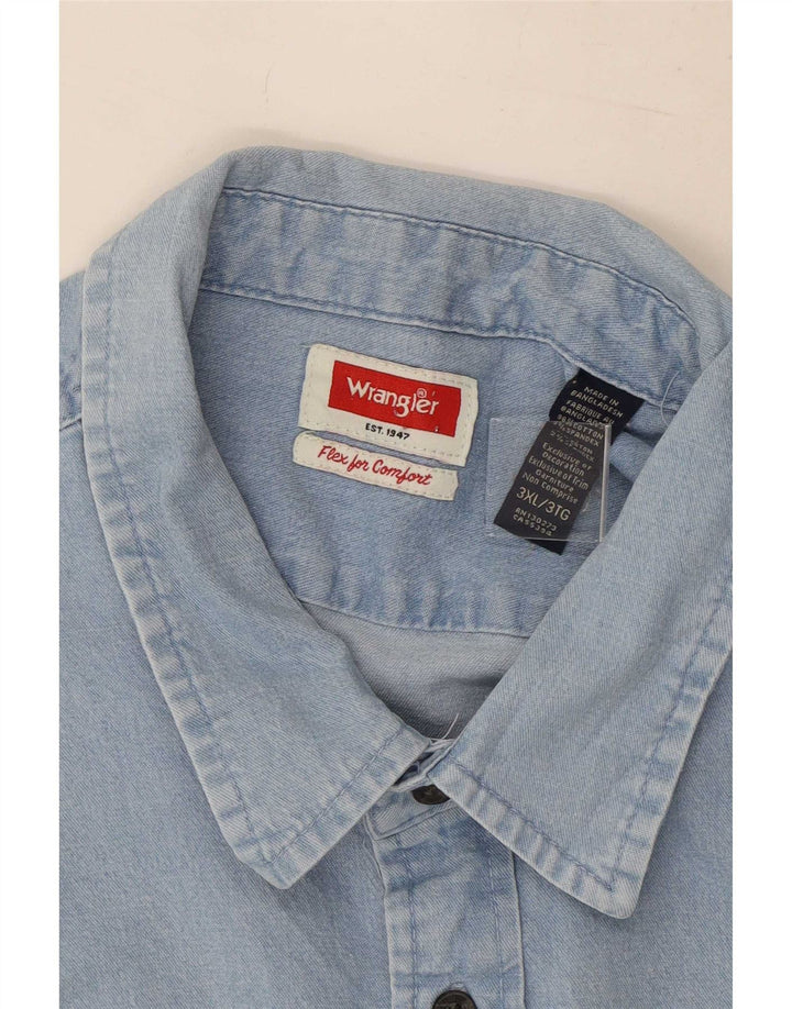 Camicia in denim da uomo Wrangler 3XL cotone blu