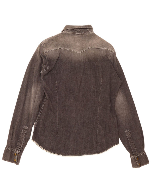 Camicia di jeans da uomo Lee in cotone grigio medio
