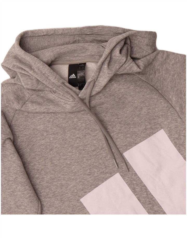 Maglione con cappuccio grafico da uomo ADIDAS piccolo in cotone chiazzato grigio