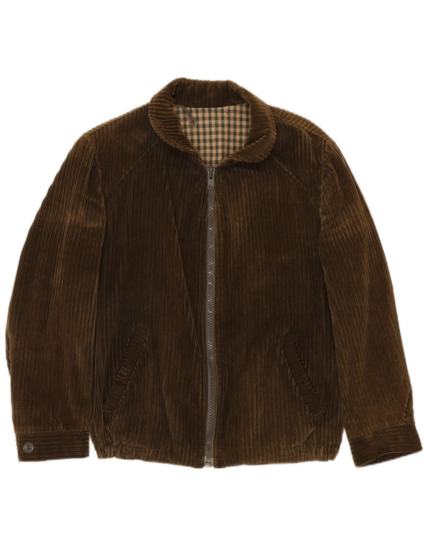 Giacca da uomo in velluto a coste VINTAGE UK 40 grande cotone marrone