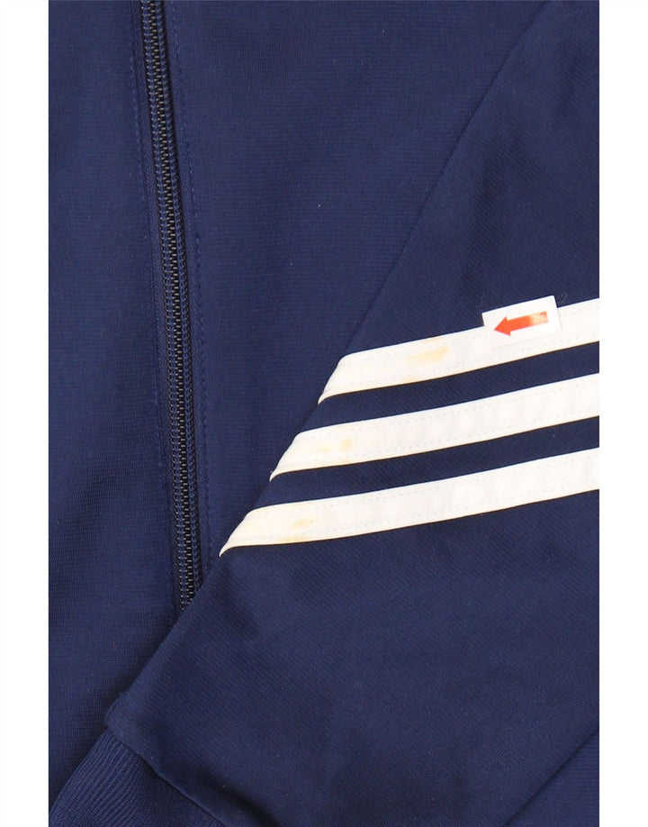 ADIDAS Boys Tracksuit Top Jacket 11-12 Years Large  Navy Blue Colourblock