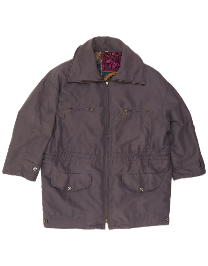 Giacca utilitaria vintage da donna UK 16 grande grigia