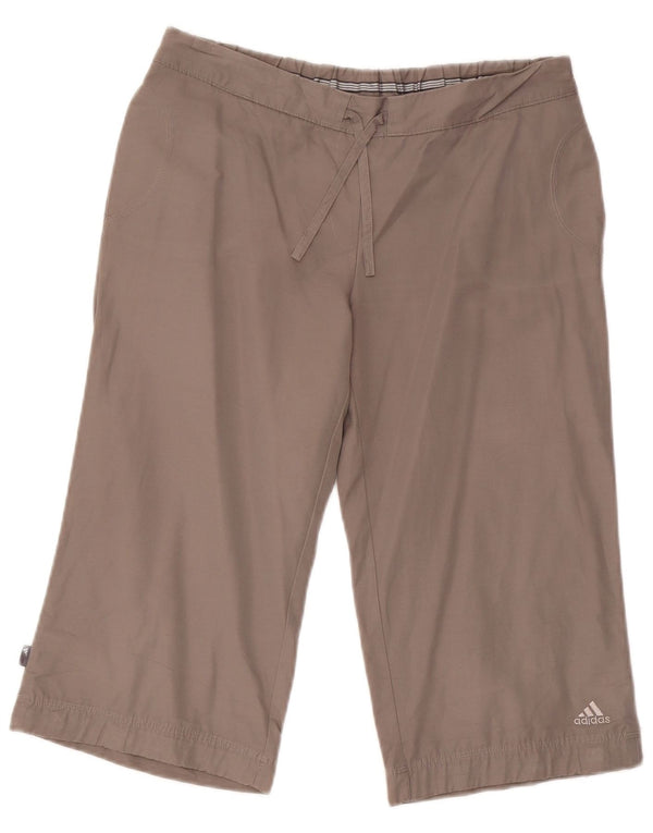 Pantaloncini Bermuda da donna Adidas UK 12 medi W30 cotone grigio