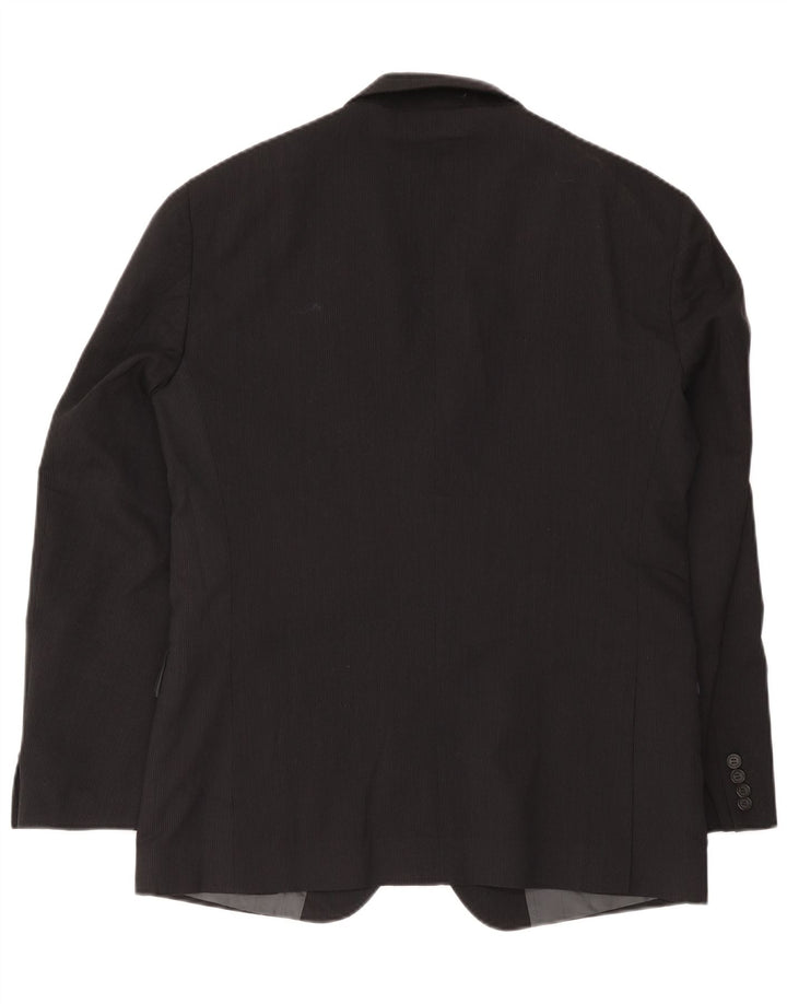 Giacca blazer da uomo a 2 bottoni Calvin Klein IT 52 XL lana gessata nera