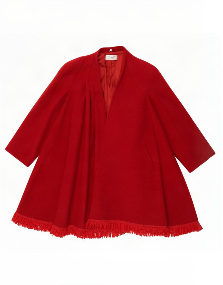 Cappotto a mantella aperta da donna Civas UK 10 piccolo in lana rossa