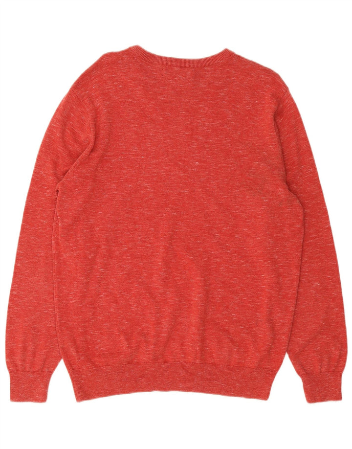 J. Crew Maglione da uomo con collo a collo grande in cotone chiazzato rosso