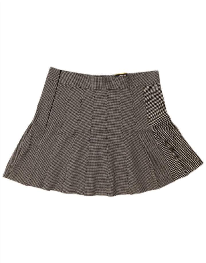 Gonna a pieghe da donna Marks & Spencer UK 16 Large W34 pied de poule nero